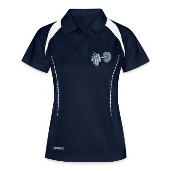 masterfitness_hantel_3fbg - Polo respirant Femme - marine/blanc - Devant