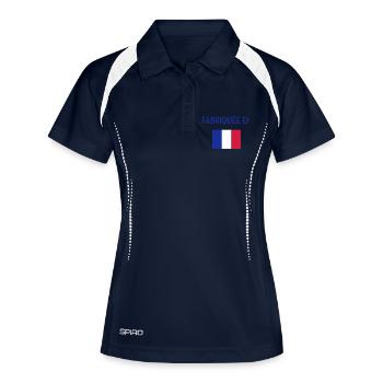 France / Français / Française / Bébé / Naissance - Polo respirant Femme - marine/blanc - Devant