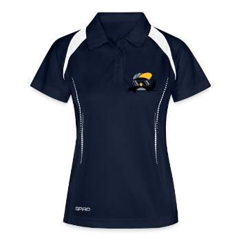 Peacezeichen cooler Pinguin Handzeichen - Frauen Polo atmungsaktiv - Navy/Weiß - Vorne