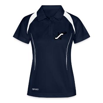 Rolltreppe Cartoon Comic Geschenkidee falsch - Frauen Polo atmungsaktiv - Navy/Weiß - Vorne