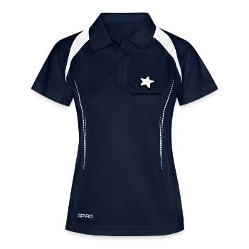 Zimtsternchen - Frauen Polo atmungsaktiv - Navy/Weiß - Vorne