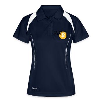 IT'S TIME FOR PLAN B (BITCOIN) - Frauen Polo atmungsaktiv - Navy/Weiß - Vorne