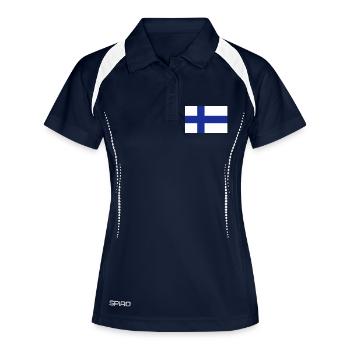 Finlande - Polo respirant Femme - marine/blanc - Devant