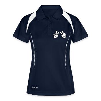 Main de la Paix 2 - Polo respirant Femme - marine/blanc - Devant