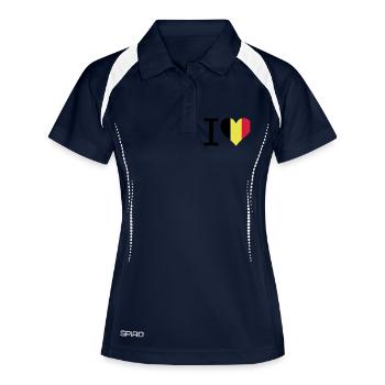 Je aime la Belgique - Polo respirant Femme - marine/blanc - Devant