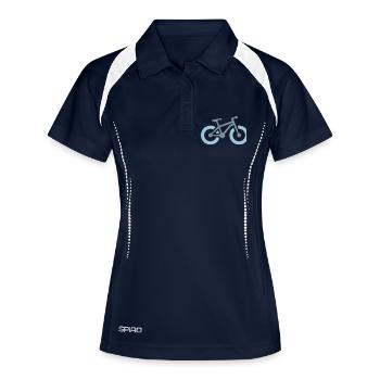 Fatbike 2C - 2F - Frauen Polo atmungsaktiv - Navy/Weiß - Vorne