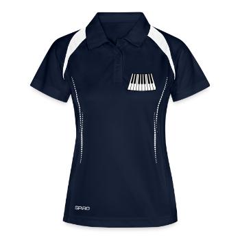 Klavier Tasten Instrument Spielen Klassische Musik - Frauen Polo atmungsaktiv - Navy/Weiß - Vorne