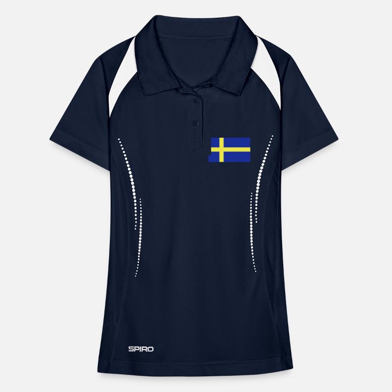 Suède, Suède, svenska, drapeau, drapeau Polo respirant Femme