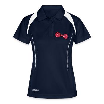 Boucle - Polo respirant Femme - marine/blanc - Devant
