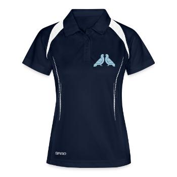 Colombes - Polo respirant Femme - marine/blanc - Devant