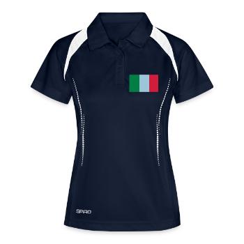 Italien - Frauen Polo atmungsaktiv - Navy/Weiß - Vorne