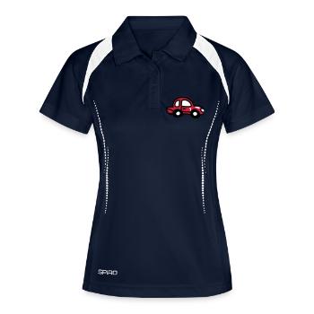 kleines Auto 3 - Frauen Polo atmungsaktiv - Navy/Weiß - Vorne