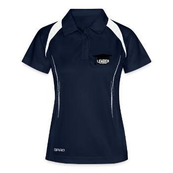 Enseignant - Mortier - Polo respirant Femme - marine/blanc - Devant