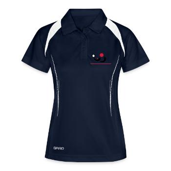 Tennis de table - Joueur avec ballon (Tennis de table) - Polo respirant Femme - marine/blanc - Devant