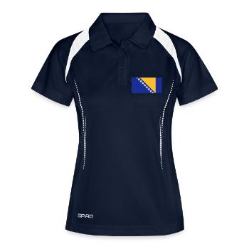 Drapeau de Bosnie-Herzégovine - Polo respirant Femme - marine/blanc - Devant