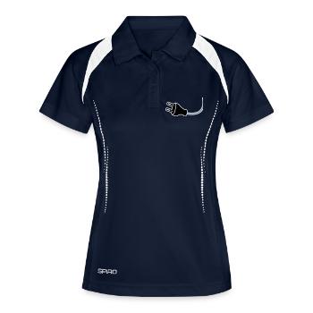 Plug - Polo respirant Femme - marine/blanc - Devant