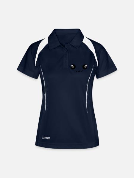 cute face - Women's Polo breathable - navy/white
