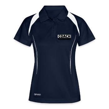 coach personnnel - Polo respirant Femme - marine/blanc - Devant