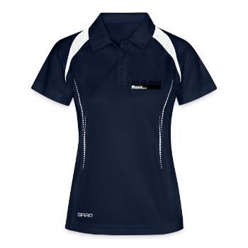 Son tout sur la musique - Polo respirant Femme - marine/blanc - Devant