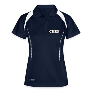 chef - Polo respirant Femme - marine/blanc - Devant