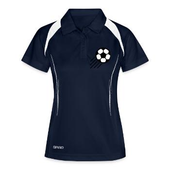 tir de football - Polo respirant Femme - marine/blanc - Devant