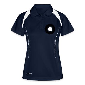 Traktor Reifen - Frauen Polo atmungsaktiv - Navy/Weiß - Vorne