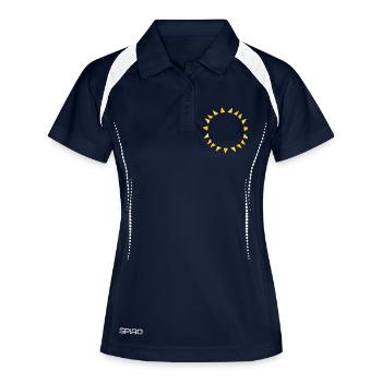 bunte girlande kreis ring rund rahmen party dekora - Frauen Polo atmungsaktiv - Navy/Weiß - Vorne