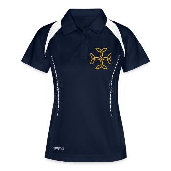 croix celtique nœud infini nœud sans fin tattoo - Polo respirant Femme - marine/blanc - Devant
