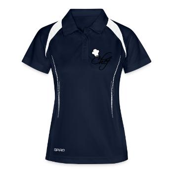 Chef exécutif toque j'adore - Polo respirant Femme - marine/blanc - Devant