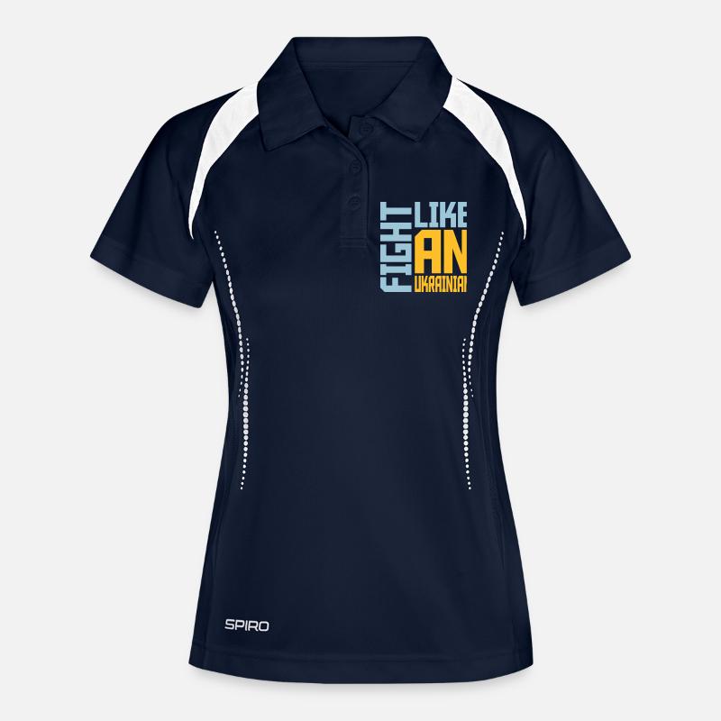 fight like ukrainians quote - Women's Polo breathable - navy/white