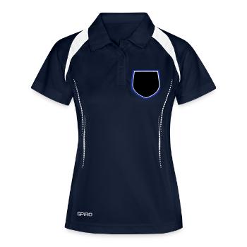 manteau bouclier de bras 23 - Polo respirant Femme - marine/blanc - Devant