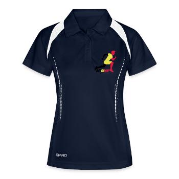 Belgium Belgien Text Flagge Cool Fußball Fan Spaß - Frauen Polo atmungsaktiv - Navy/Weiß - Vorne
