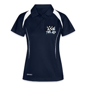 shape pattern triangles design origami cool paper 3c - Women's Polo breathable - navy/white - Front