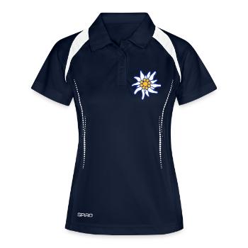 White Alps Edelweiss Flower Mountain Flower Mountains Hiking - Women's Polo breathable - navy/white - Front
