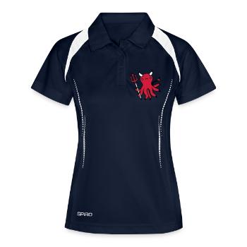 Pieuvre Diable Enfer Satan Mal Purgatoire Vilain Coquin - Polo respirant Femme - marine/blanc - Devant