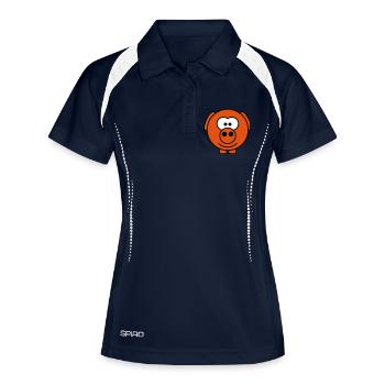 Cute cartoon comic pig peeps friendly - Women's Polo breathable - navy/white - Front