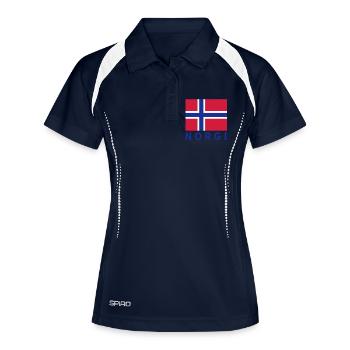 Norwegen-Flagge - Norwegische Flagge - Frauen Polo atmungsaktiv - Navy/Weiß - Vorne