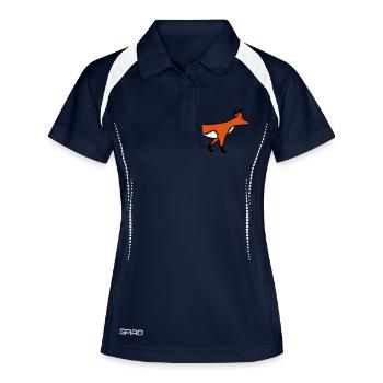 half front front part fox nice design cool cartoon - Women's Polo breathable - navy/white - Front