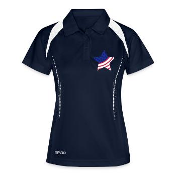 usa_stern - Polo respirant Femme - marine/blanc - Devant