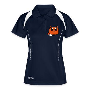 Cute Cat Looks Happy Smiling Kitten Fun - Women's Polo breathable - navy/white - Front