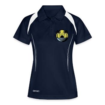 Palm Trees Beach Sunset - Women's Polo breathable - navy/white - Front