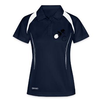 Terrain Courses de vélos - Polo respirant Femme - marine/blanc - Devant