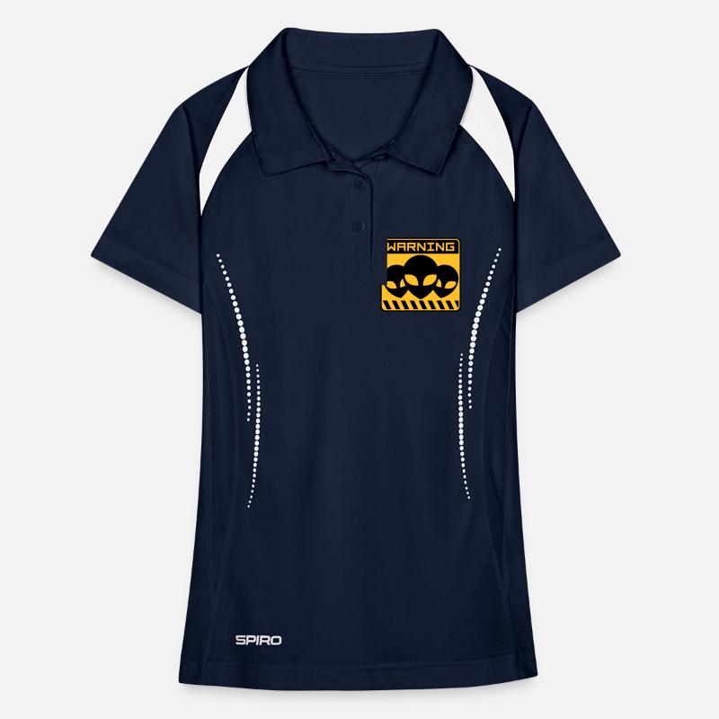 Warning Alien Design Shield Women's Polo breathable