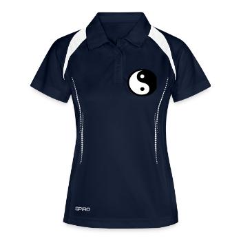 Le Yin et le Yang (V) - Polo respirant Femme - marine/blanc - Devant