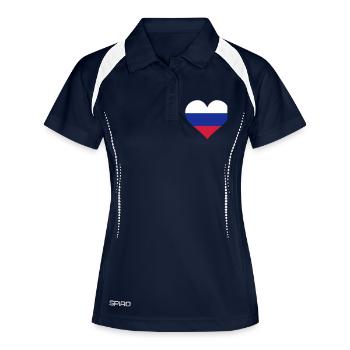 coeur russie - Polo respirant Femme - marine/blanc - Devant