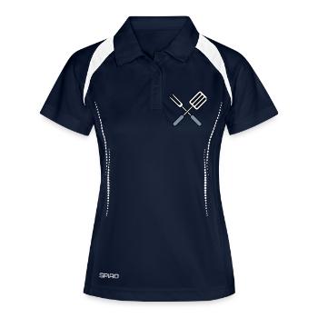 Chef - Polo respirant Femme - marine/blanc - Devant
