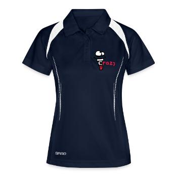 fou visage bande dessinée comique fou rire logo dr - Polo respirant Femme - marine/blanc - Devant