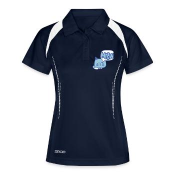 Cute Cat Comic Speech Bubble Meow Meow Cartoon Fun - Women's Polo breathable - navy/white - Front