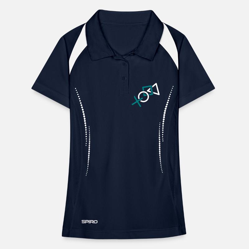 controller silhouette cool X square triangle symbols g Women's Polo breathable