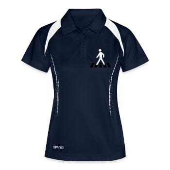 zebra streifen überqueren - Frauen Polo atmungsaktiv - Navy/Weiß - Vorne